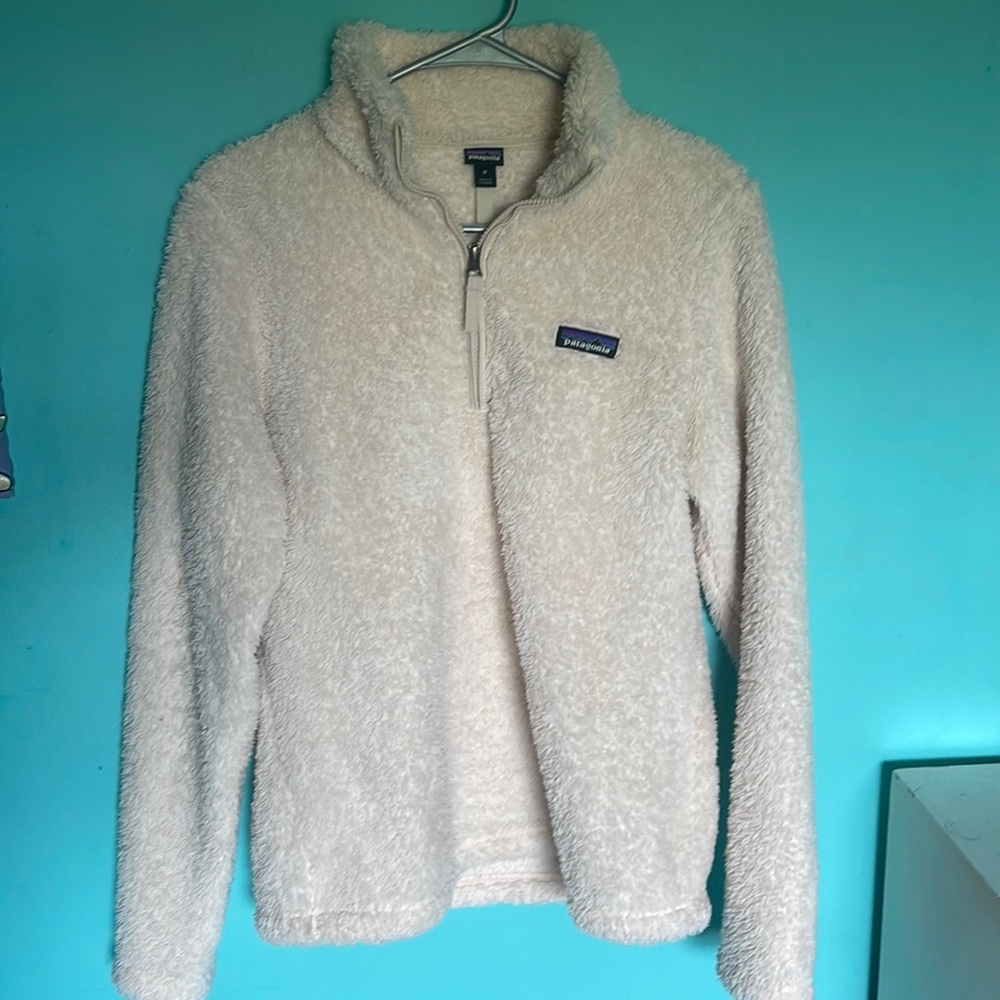 Patagonia Women’s Los Gatos Fleece 1/4 Zip, size medium, light pink, soft